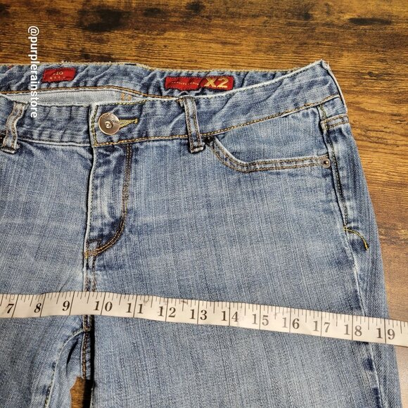 Vtg Express Jeans Size 12 Boot Low Rise Medium Light Wash Denim Western Y2K - Picture 8 of 13